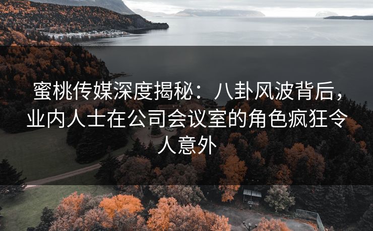 蜜桃传媒深度揭秘：八卦风波背后，业内人士在公司会议室的角色疯狂令人意外